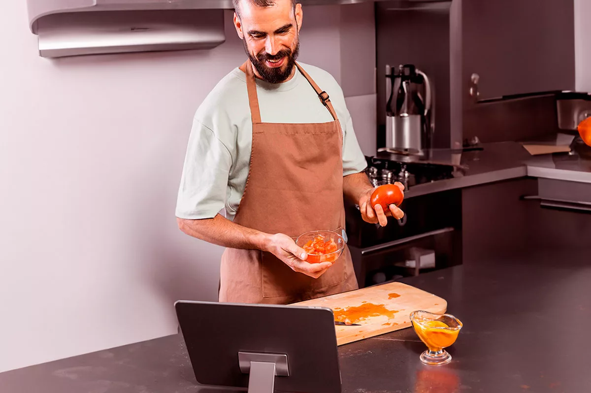 Ordem de produção com os ingredientes da receita no NoxMob Gourmet