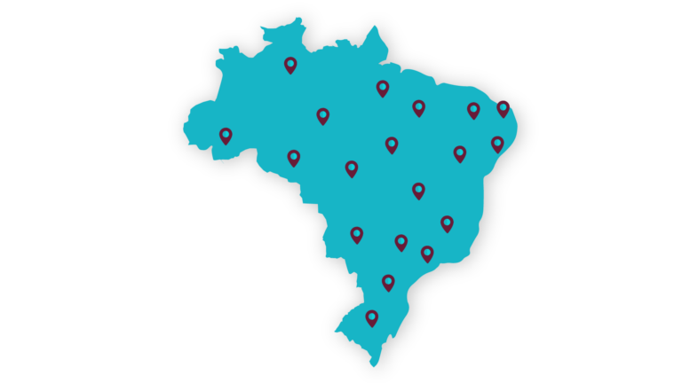 Mapa do Brasil com a presença das revendas Nox