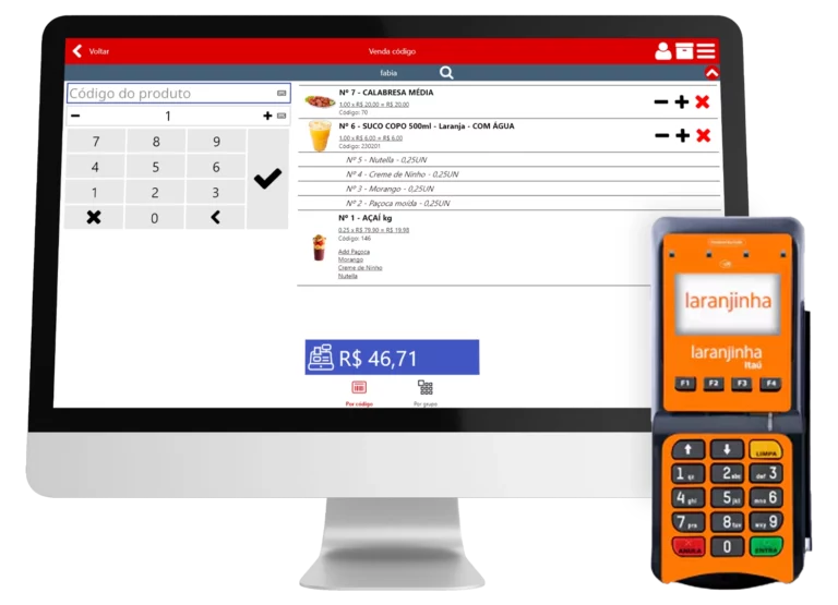 Sistema PDV NoxMob com TEF integrado, com o pagamento capturado no pinpad conectado ao caixa