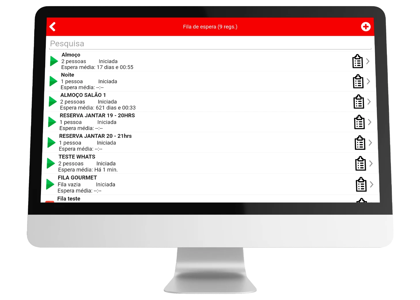 Sistema de gestão de fila de espera do NoxMob Gourmet