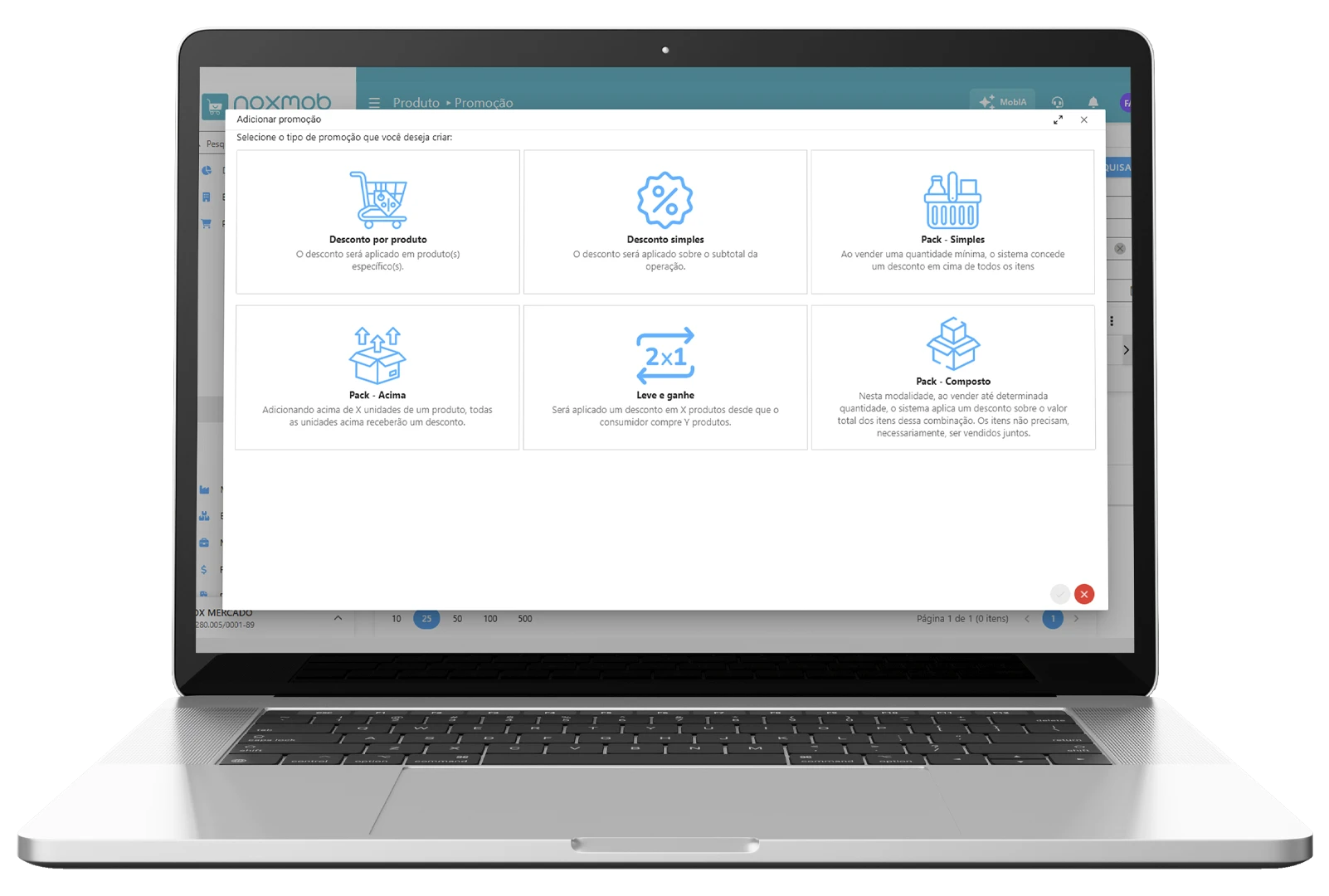 Sistema de descontos e promoções para lojas do NoxMob Varejo
