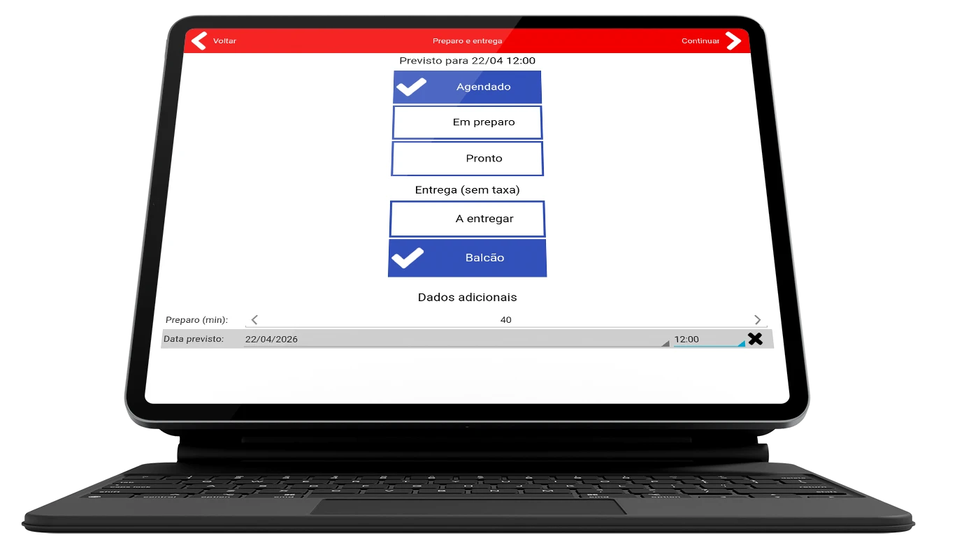 Tela do NoxMob com a aba Agendados do gestor de entregas listando pedidos com data e hora futura